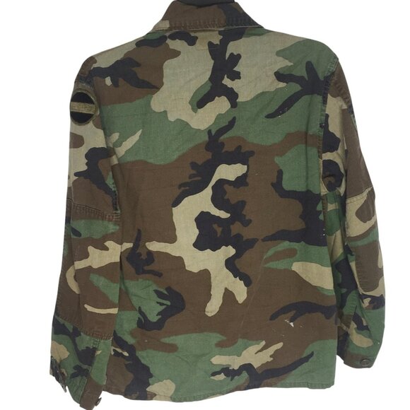 US Army BDU Field Jacket Mens Large Woodland Camo Combat Coat 4 Pocket Military - Picture 11 of 14